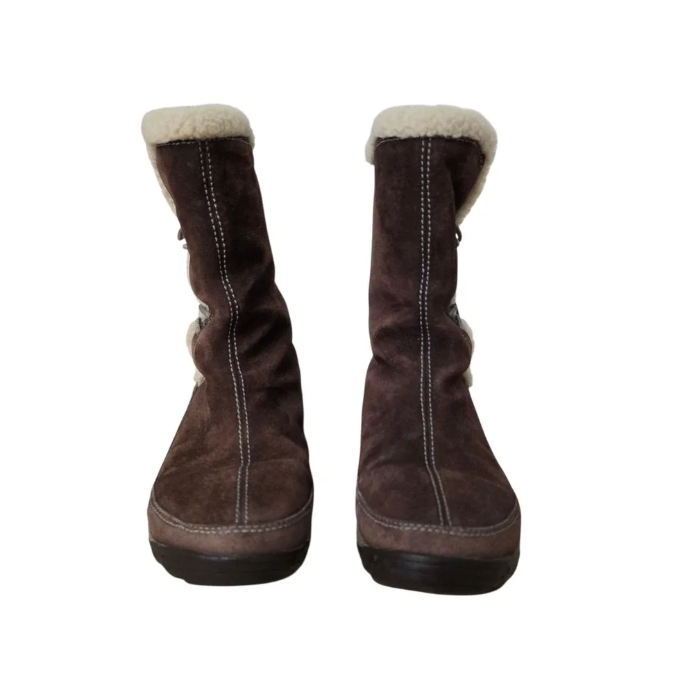 Merrell Yarra Chestnut Brown Suede Waterproof Primaloft Winter Boots Womens 10